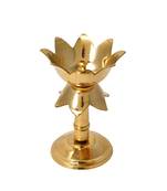 Gold platted Pure kamal Brass Table Diya Set (Height: 4 inch)