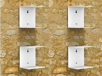 Book Shelf Wall Mounted Heavy Duty Metal Invisible Book Shelves 4 Piece Per Pack White 1