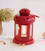 Decorative Hanging Tealight Candle Holder Lantern Indoor outdoor Home Decoration for Gifts Red