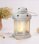 Decorative Hanging Tealight Candle Holder Lantern Indoor outdoor Home Decoration for Gifts White