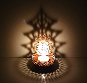 Shadow Christmas Tree Tealight Candle Holder 1