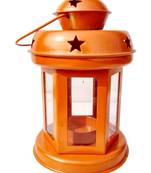 Decorative Hanging Tealight Candle Holder Lantern Indoor outdoor Home Decoration for Gifts Orange