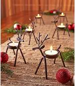 Cute Christmas Reindeer Tealight Holder - 2 pc (Black) Reindeer Shaped tealight Holder