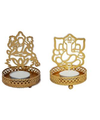 Shadow Ganesh and Laxmi ji  Tealight Candle Holder  Combo 1