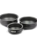 Coconut Hard Anodised Urli Pot Ringer Shape Cookware Set of 3 - Capacity -1L , 1.4L & 1.9L  , Black