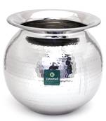 Coconut Stainless Steel Hammered 18 Guage Round Pot Container / Handi - 1 Unit (Diamater - 9.5 Inches) 9000ML