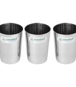 Coconut Stainless Steel B7 Amitabh Water Glasses - Set of 3 (200 ML Each Glass)