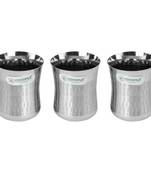 Coconut Stainless Steel A20 Shower Water Glasses Set of 3-Capacity-250 ML Each Glass