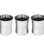 Coconut Stainless Steel A14 Nexa Hammered Glasses - Set of 3 - Capacity - 250 ML Each Glass