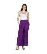 Women's purple plain Rayon palazzo pants