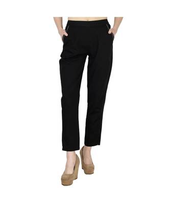 Women's black plain Cotton palazzo pants 2