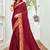 Maroon plain pure chiffon saree with blouse