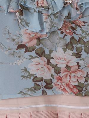 Blue printed cotton kids-frocks 3
