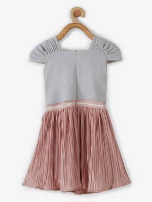 Silver plain georgette kids-frocks 2