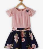 Pink printed cotton kids-frocks