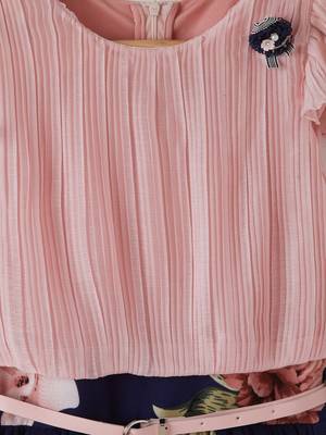 Pink printed cotton kids-frocks 3