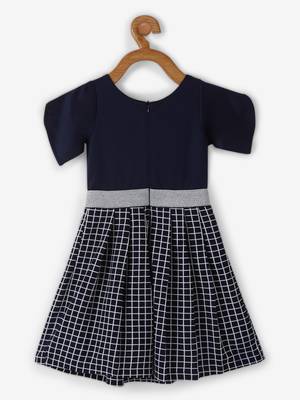 Blue printed cotton kids-frocks 2