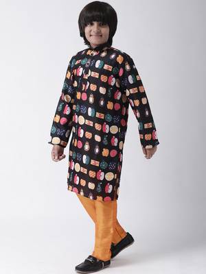 Multicolor printed cotton boys-kurta-pyjama 2