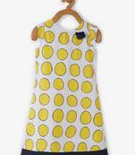 Yellow printed cotton kids-frocks