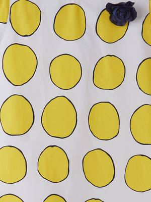 Yellow printed cotton kids-frocks 3