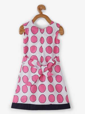 Pink printed cotton kids-frocks 2