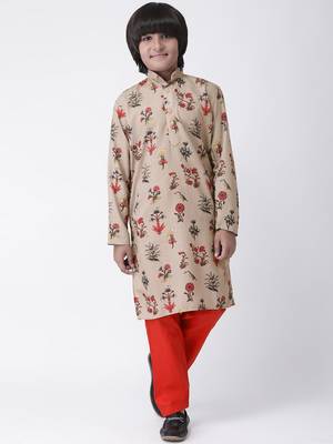 Multicolor printed cotton boys-kurta-pyjama 1