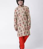Multicolor printed cotton boys-kurta-pyjama