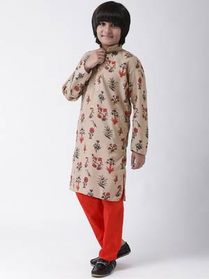 Multicolor printed cotton boys-kurta-pyjama 2