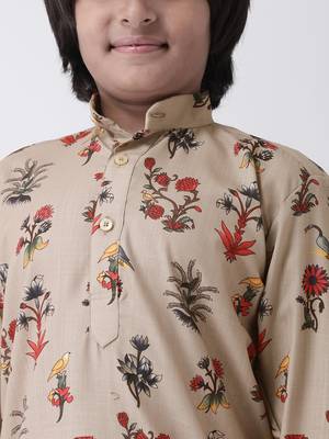 Multicolor printed cotton boys-kurta-pyjama 4