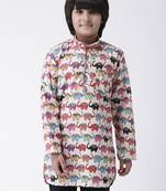 Multicolor printed cotton boys-kurta