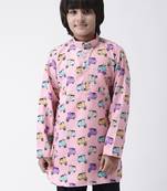 Multicolor printed cotton boys-kurta