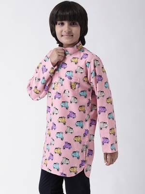 Multicolor printed cotton boys-kurta 2