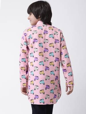 Multicolor printed cotton boys-kurta 3