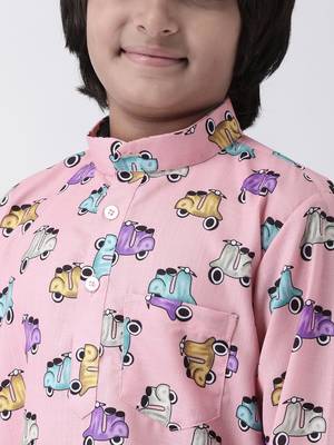 Multicolor printed cotton boys-kurta 5