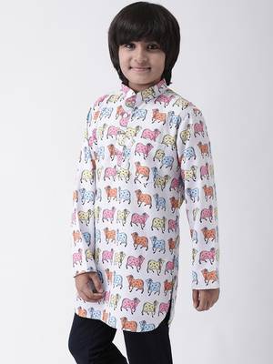 Multicolor printed cotton boys-kurta 2
