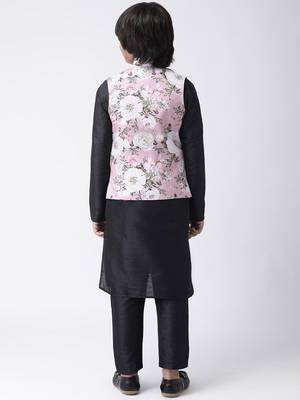 Multicolor printed silk blend boys-kurta-pyjama 3