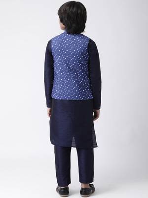 Multicolor printed silk blend boys-kurta-pyjama 3
