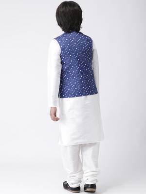 Multicolor printed silk blend boys-kurta-pyjama 3