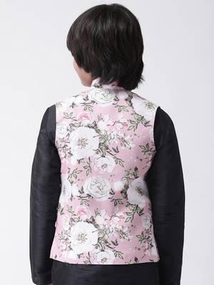 Multicolor printed silk blend boys-nehru-jacket 3