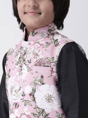 Multicolor printed silk blend boys-nehru-jacket 5