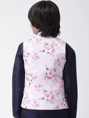 Multicolor printed silk blend boys-nehru-jacket 3