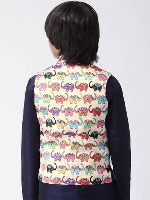 Multicolor printed silk blend boys-nehru-jacket 3