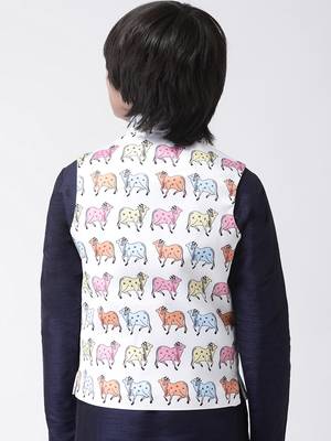 Multicolor printed silk blend boys-nehru-jacket 3
