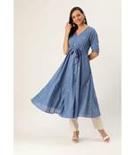 Ritu Kumar Women Blue Embroidered Anarkali Kurta