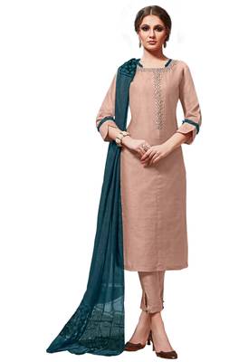 Peach Colour Viscose Kurti set 1