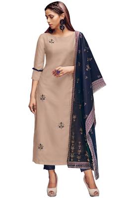 Cream Colour Venice Silk Kurti set 1