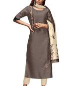 Brown Colour Silk Kurti set