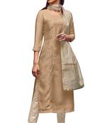 Beige Colour Silk Kurti set