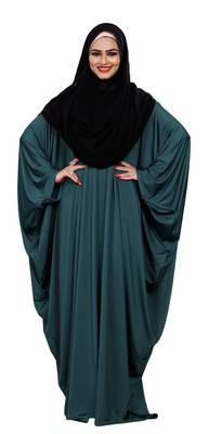 Justkartit Women's Casual Wear Plain 2 Way Wearable Lycra Abaya Burkha (Aqua) 1