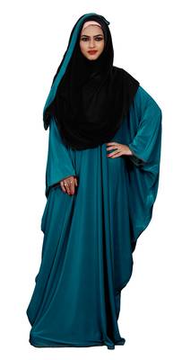 Justkartit Women's Casual Wear Plain 2 Way Wearable Lycra Abaya Burkha (Aqua) 2